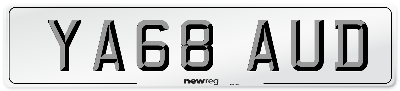 YA68 AUD Number Plate from New Reg